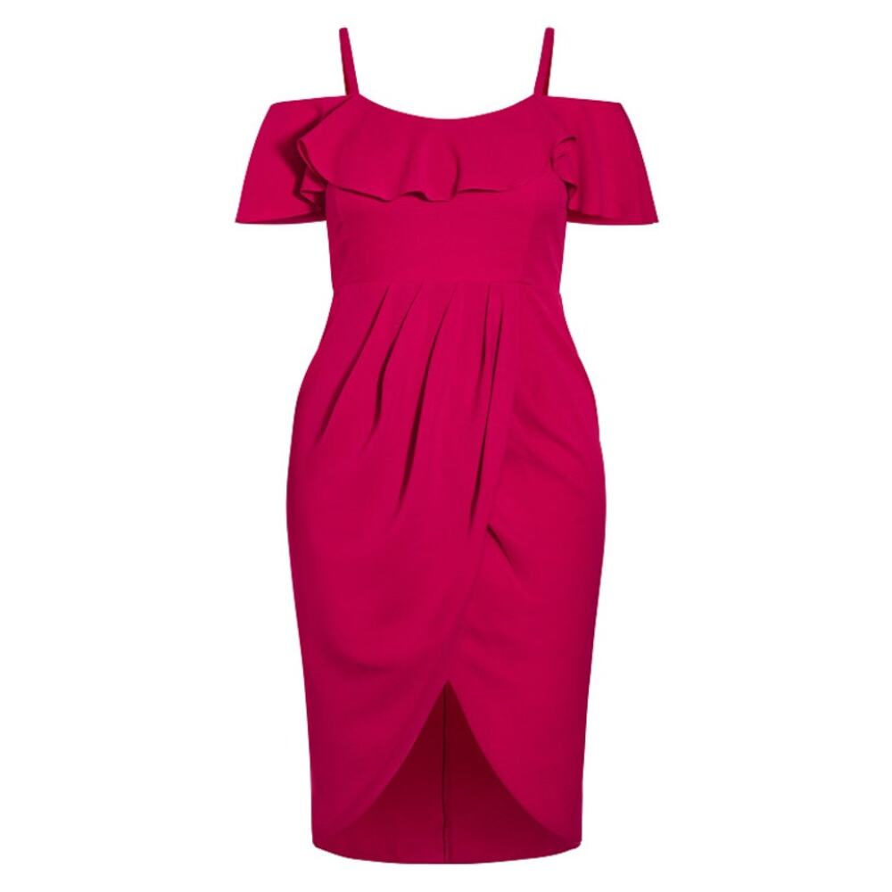 NWT City Chic Dress Flirtation Fit and Flare Rose Bud XXL = 24 = 3x